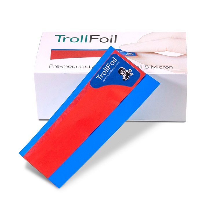 TrollFoil - folia artykulacyjna - czerwona - 8 mikronów - 100 szt.  